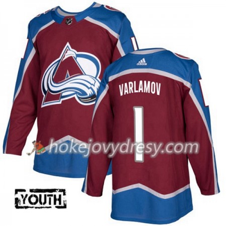 Dětské Hokejový Dres Colorado Avalanche Semyon Varlamov 1 Adidas 2017-2018 Červená Authentic